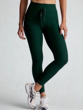 Beyond Yoga Deep Forest Green High-Waist Drawstring Leggings